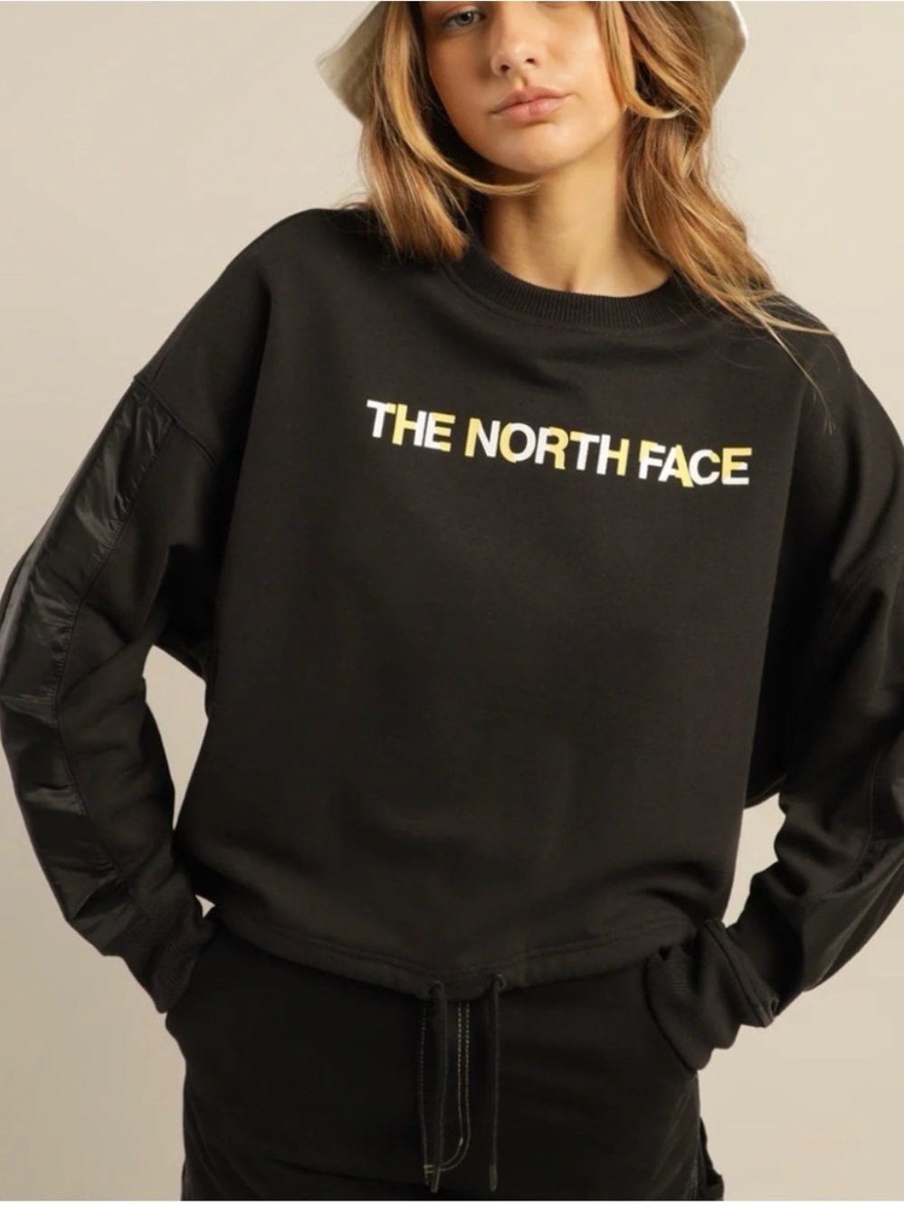 The North Face Black Sweatshirt with Yellow Logo
